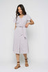 Melanie-Button Front Midi Dress